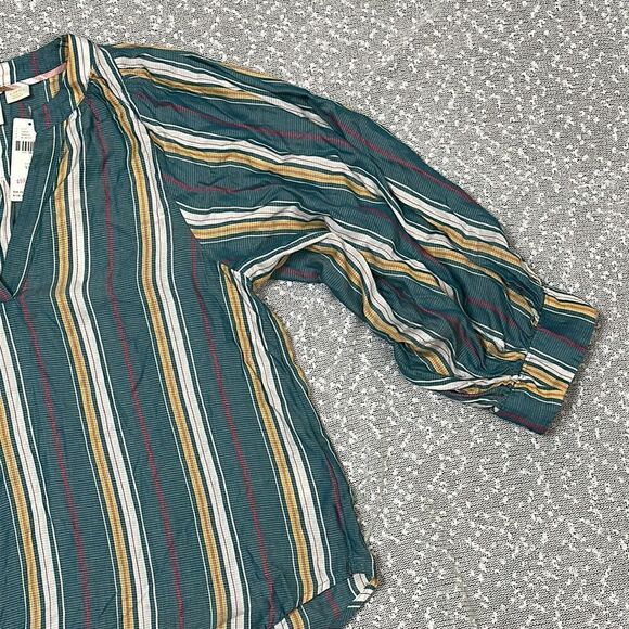 MAEVE ANTHRO ANTHROPOLOGIE Byron Striped Peasant Top Shirt XS Small Medium NWT - Picture 6 of 10
